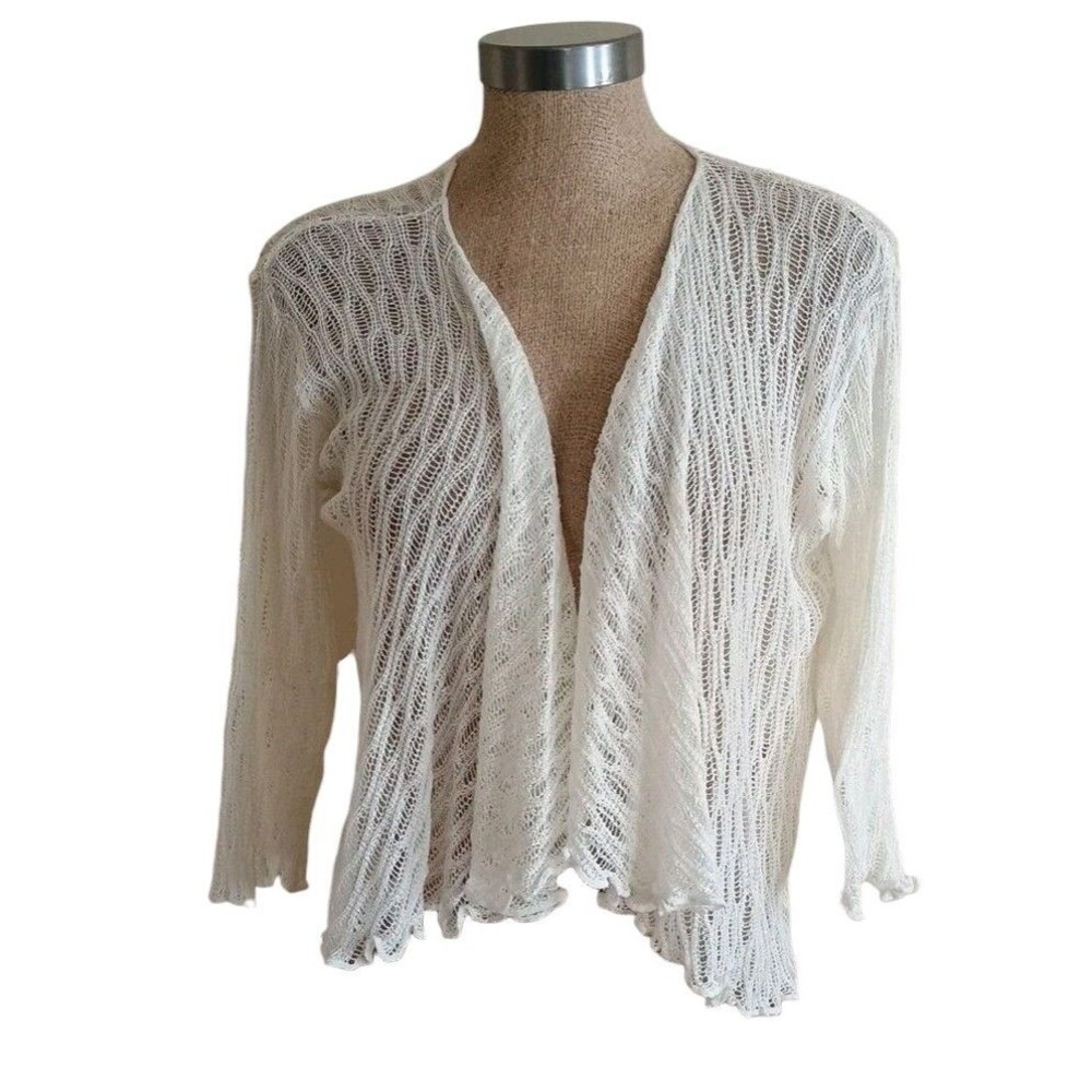 Fresco by Nomadic Traders Sweater Open Front  Loose Weave One Size Rayon